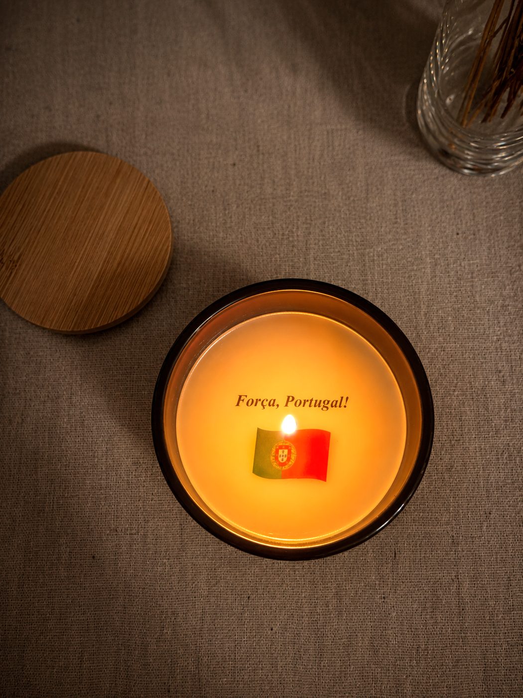 Vela personalizada com uma mensagem