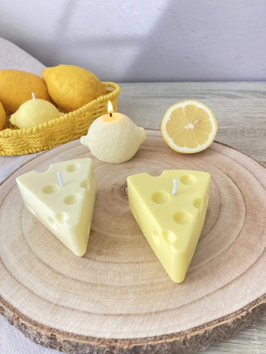 Vela decorativa em forma de queijo — 2